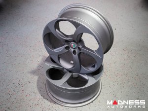 Alfa Romeo Giulia Wheels - Set of 4 - Genuine Alfa - 18" - 5 Spoke - Charcoal Finish